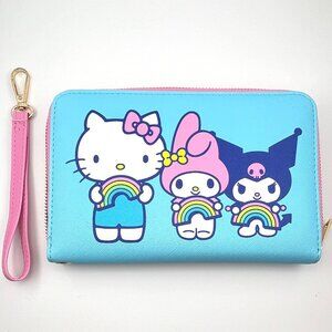 NEW 2021 Sanrio Hello Kitty and Friends Zip Around Wristlet Wallet Rainbows
